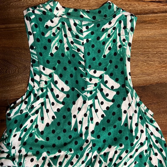 Maeve Anthropologie Cayenne Palm Polka Dot dress Green M - Picture 7 of 7